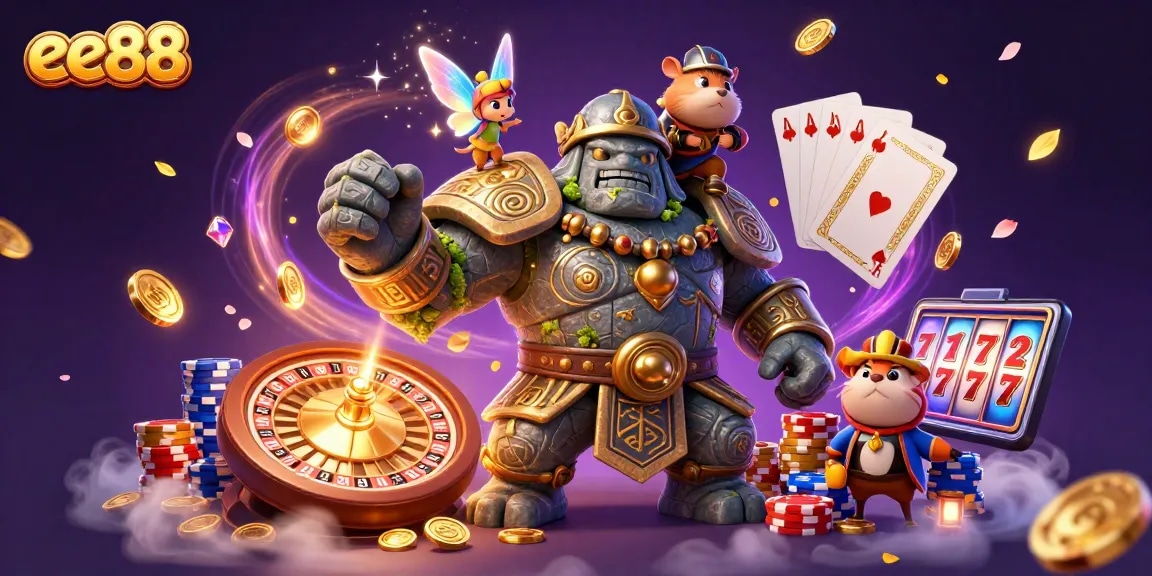 Experience thrilling games at ee88 with a captivating fairy tale scene featuring exciting casino elements.