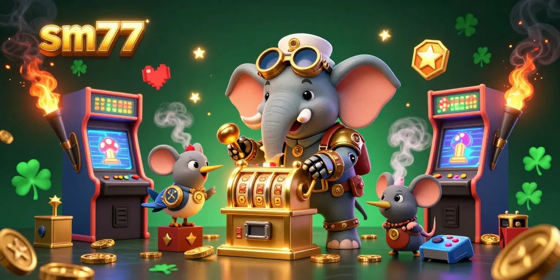 Engage with sm777's exciting slot machine gameplay scene featuring unique steampunk elements.