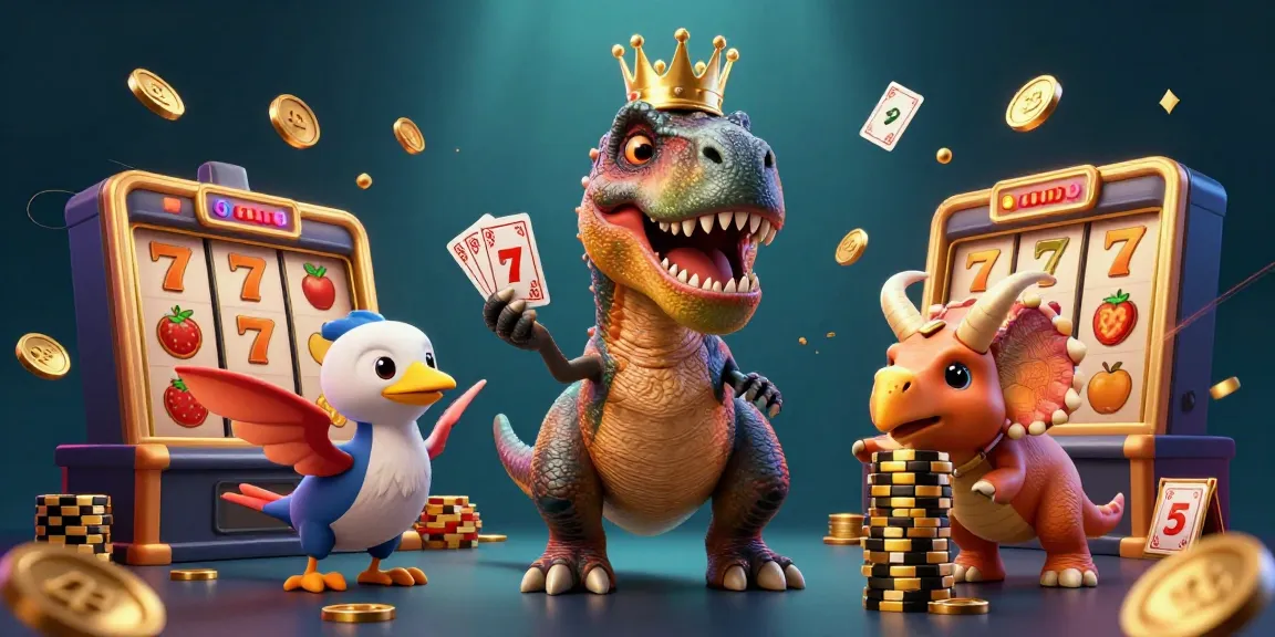 Engage in thrilling gameplay with 78win me as playful characters in a vibrant casino scene.