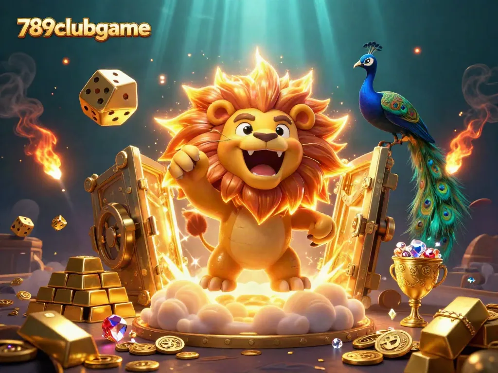 Join the excitement at 789clubgame as a roaring lion welcomes you to a vibrant casino world.