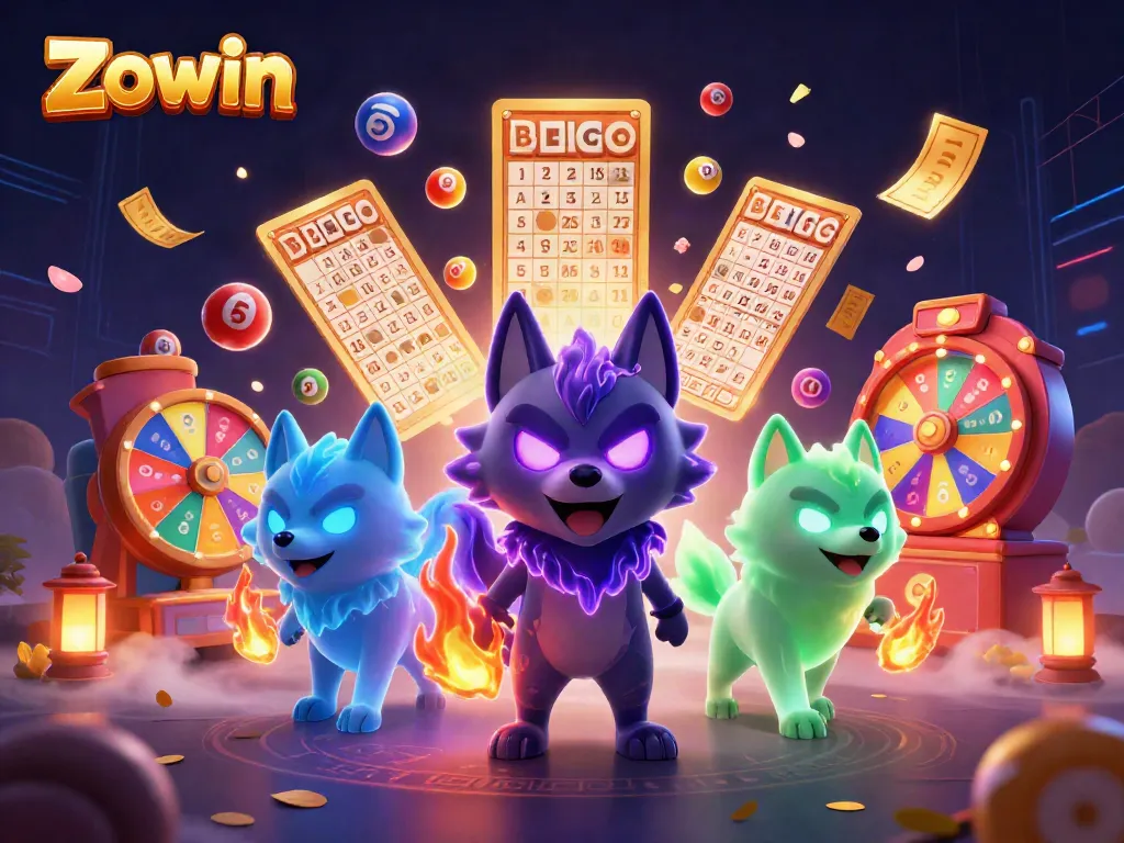 Engage with Zowin's vibrant gameplay through interactive illustrations showcasing excitement and dynamic elements.