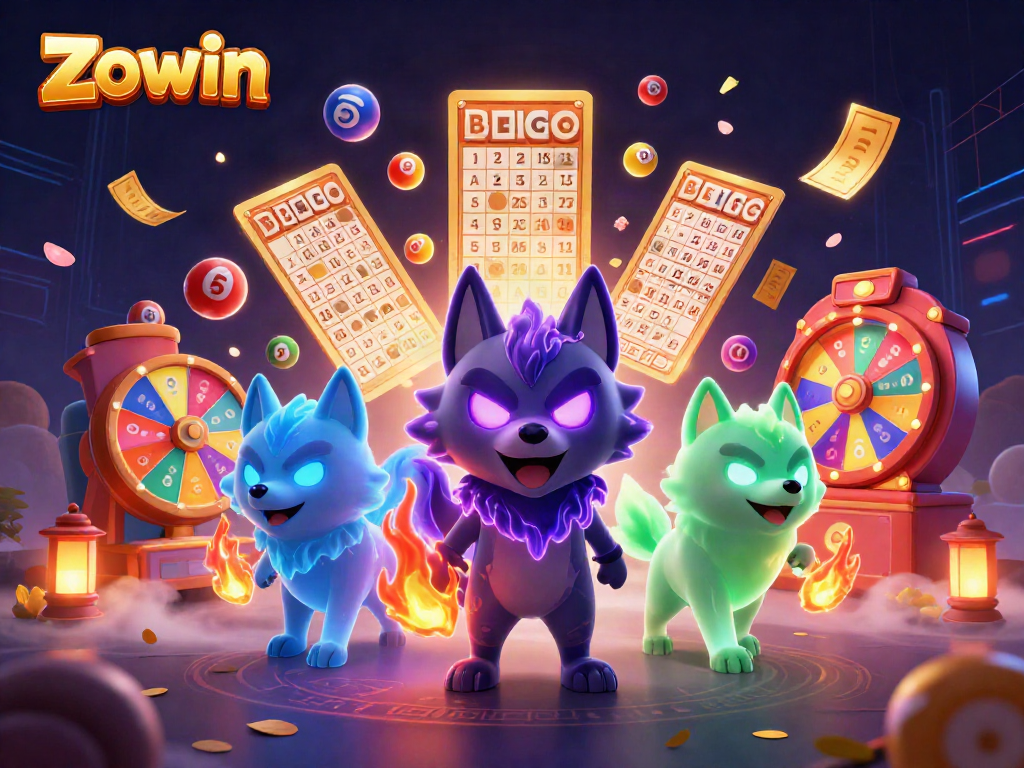 Engage with Zowin's vibrant gameplay through interactive illustrations showcasing excitement and dynamic elements.