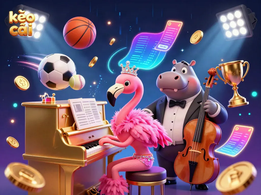 Experience the excitement of kèo nhà cái with a vibrant 3D sports betting scene featuring lively characters and dynamic game elements.