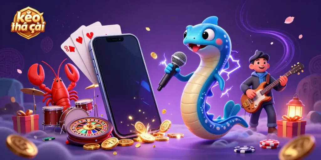 Experience exciting kèo nhà cái action with a lively underwater casino scene featuring a DJ eel, lobster drummer, and seahorse guitarist.