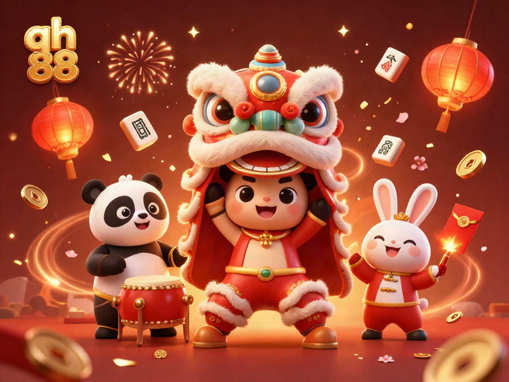 Experience the thrills of qh 88 with an exciting lion dance and vibrant gameplay decorations.