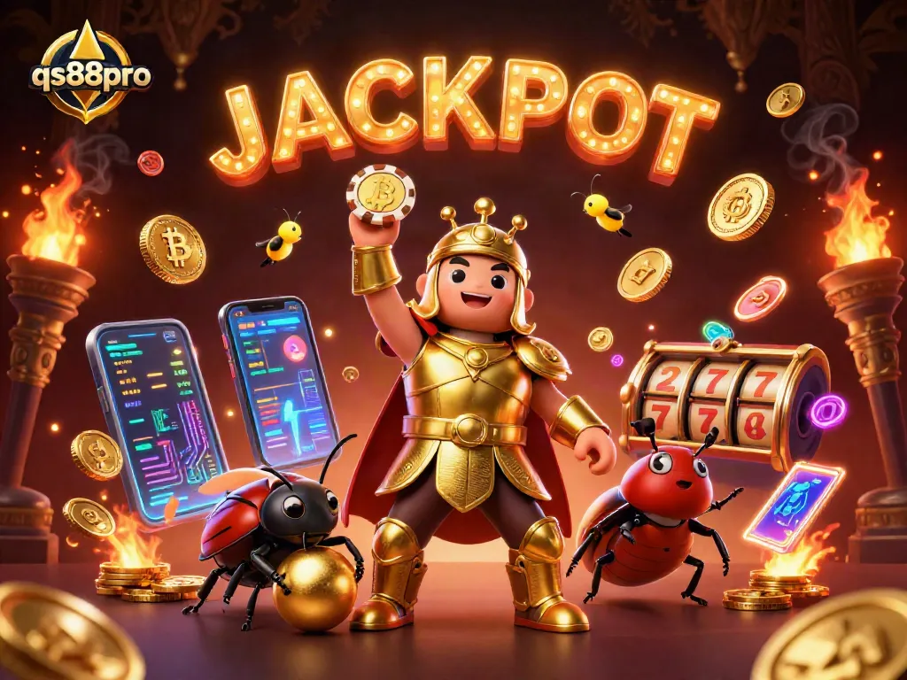 Elevate your gaming experience with qs88pro’s vibrant jackpot celebration illustration.