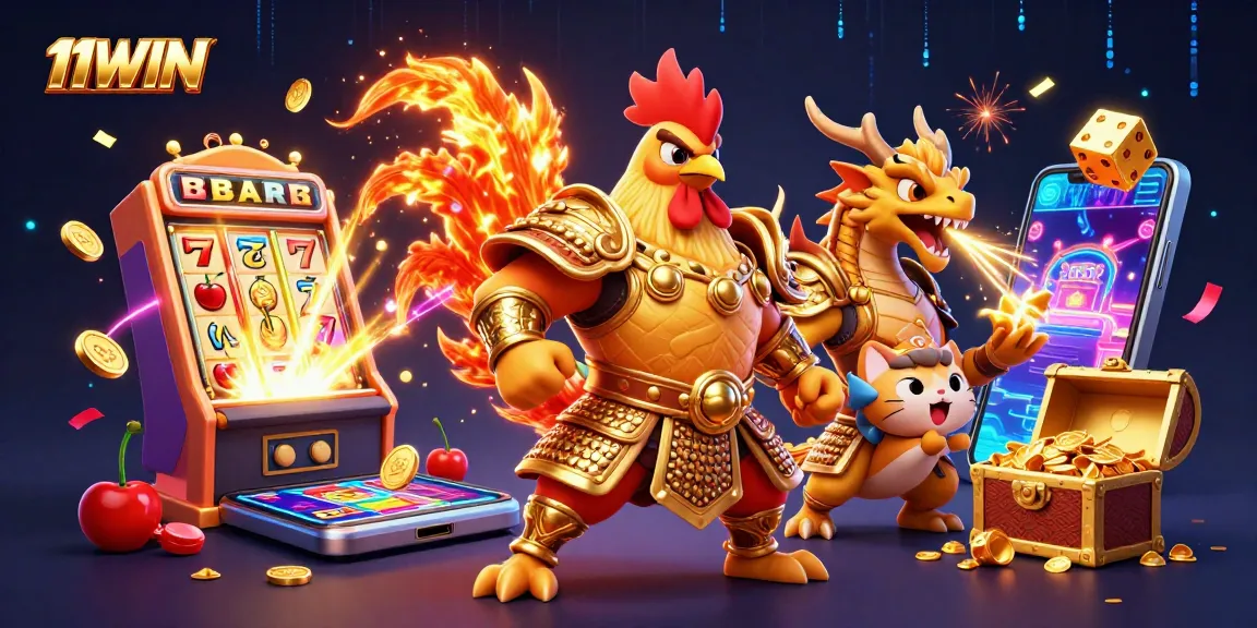 Spin the reels at 11WIN with vibrant casino characters and thrilling jackpot action!