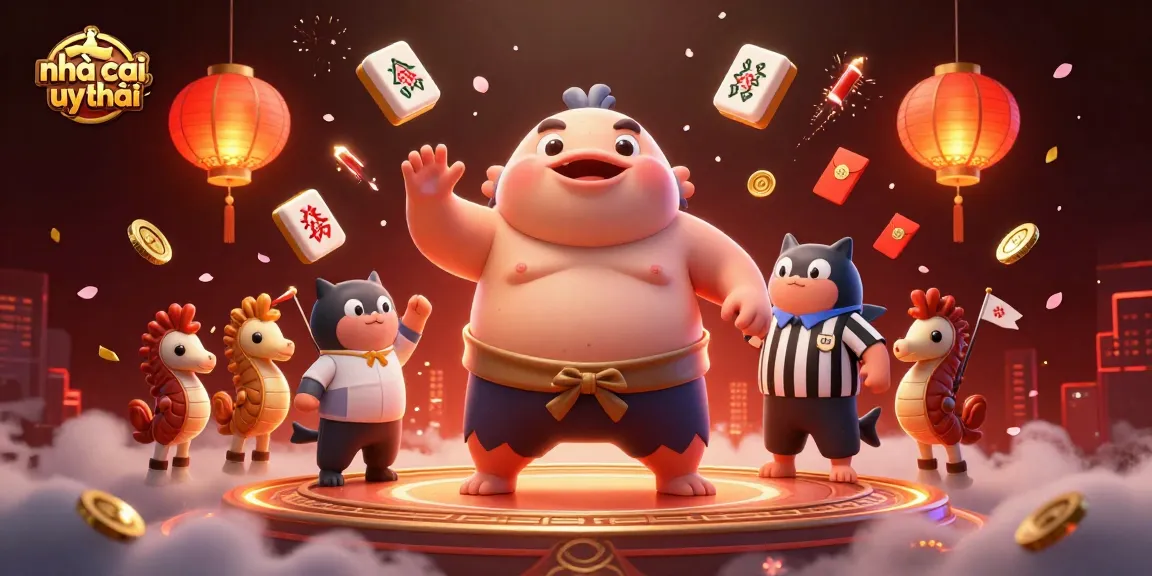 Engage with nhà cái uy tín showcasing a vibrant 3D cartoon scene with a puffed fugu in action.