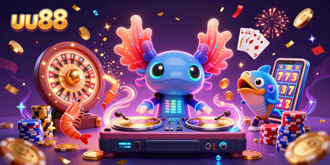 Spin to win with uu88 in an energetic online casino scene filled with vibrant elements.
