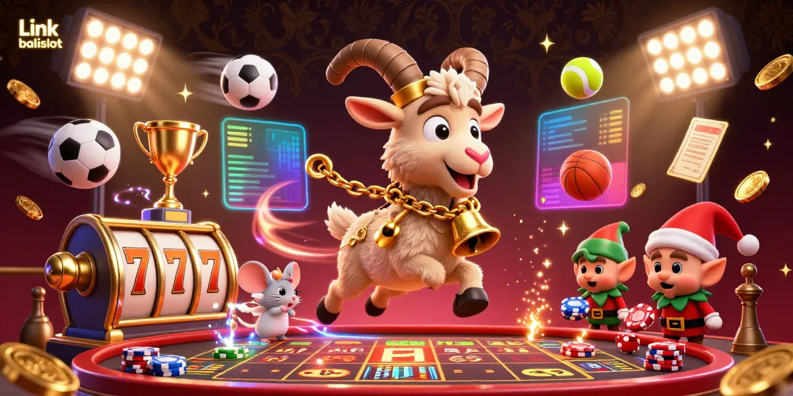 Engage with the thrilling atmosphere of Link balislot featuring festive Krampus, angel mouse, and mischievous gremlins in a vibrant casino.