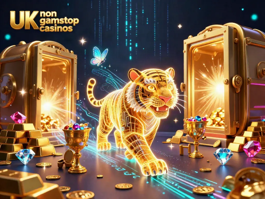 Engage with thrilling UK non gamstop casinos through vibrant casino elements and a dynamic golden tiger.