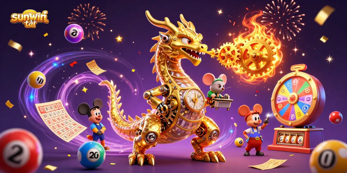 Experience thrilling gambling action with sunwin tải in a vibrant, colorful, and animated 3D scene.