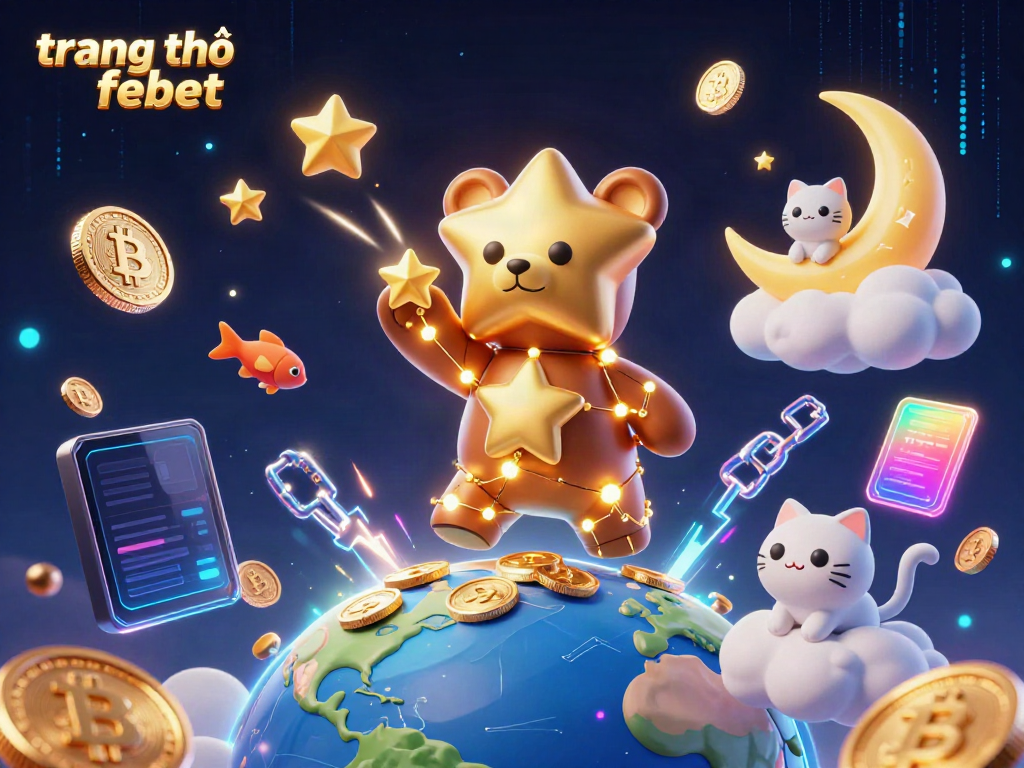 Engage with thrilling gameplay on trang chủ febet, showcasing vibrant 3D casino characters and crypto elements.