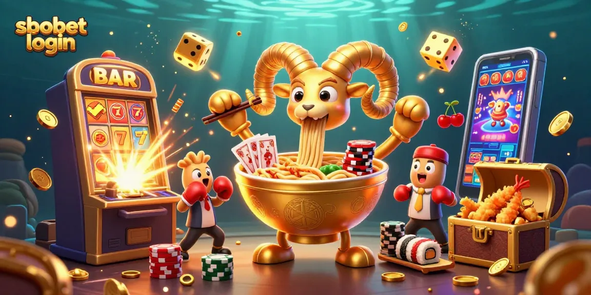 Engage in sbobet login for online betting accompanied by dynamic casino characters and vibrant elements.