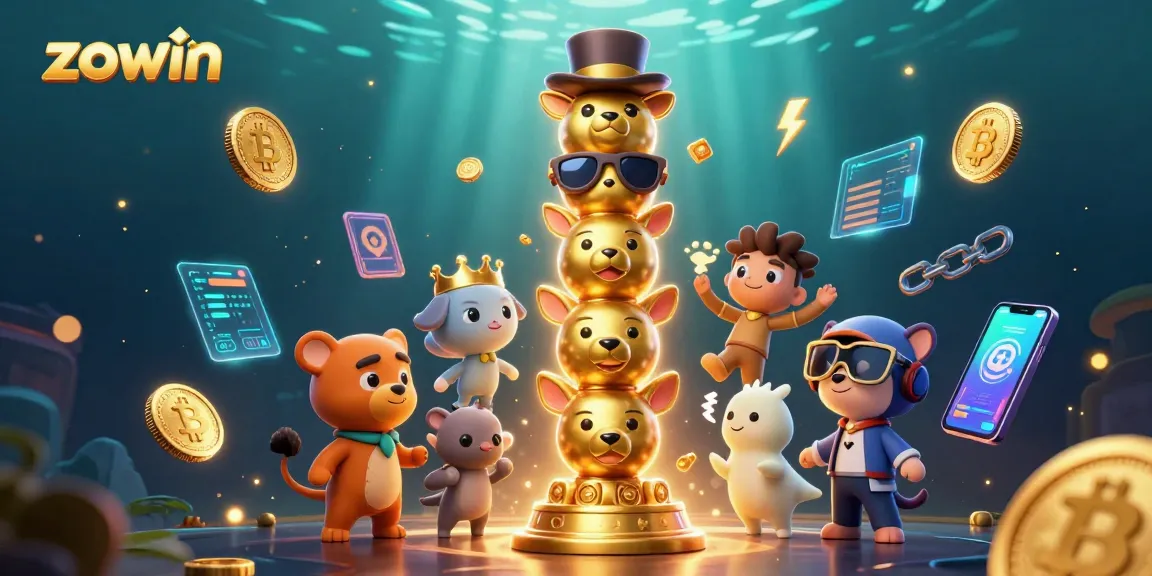 Experience vibrant gameplay with Zowin's casino elements in this immersive 3D illustration.