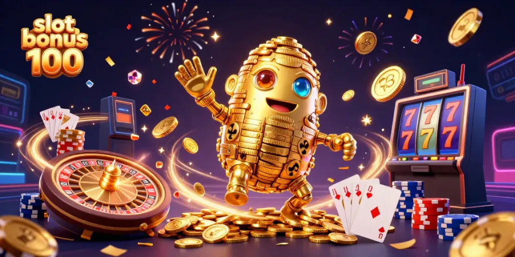 Experience exciting gameplay with slot bonus 100 featuring golden golems and cascading coins.