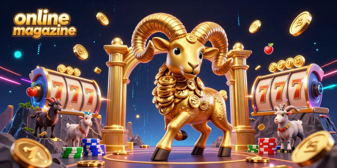 Experience exciting gameplay with the online magazine showcasing a golden ram charging through a casino.