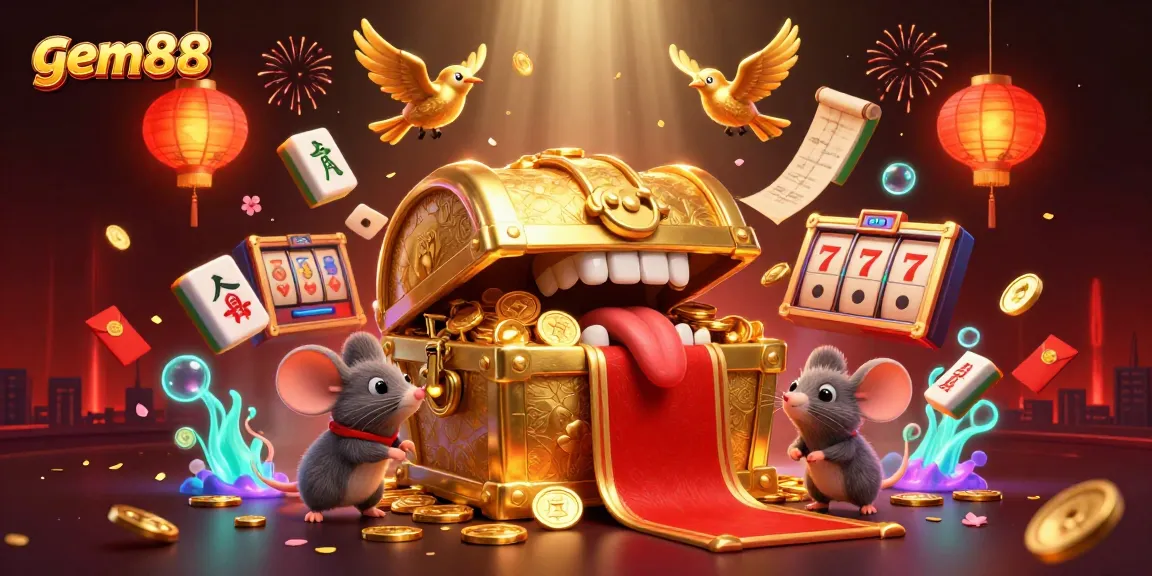 Engage in thrilling slots and jackpots at gem88 with vibrant casino graphics and excitement.