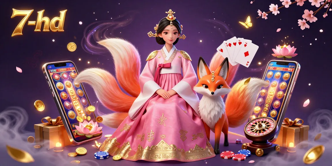 Experience the vibrant atmosphere of 7-hd with a captivating 3D illustration that depicts gaming excitement.