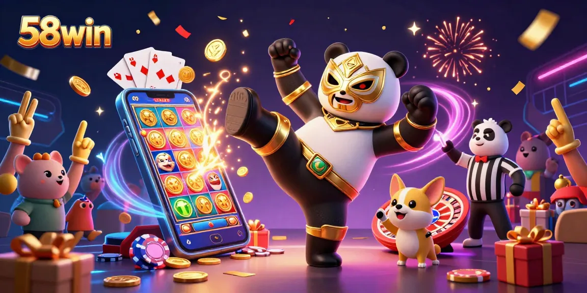 Score big wins at 58win with exciting slots and game action in a vibrant scene!