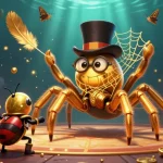 Experience Fun79 with a golden tarantula in a daring casino adventure surrounded by dynamic elements.