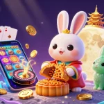 nk88 immersive scene of a moon rabbit and gaming elements creating a vibrant casino atmosphere.