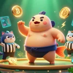 Immerse in "game bai doi thuong" action with lively characters and vibrant crypto elements.