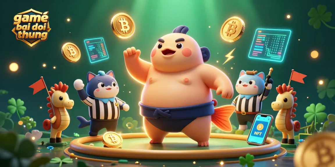 Immerse in "game bai doi thuong" action with lively characters and vibrant crypto elements.