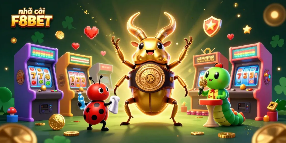 Engage with exciting slots at nhà cái F8BET featuring vibrant 3D characters and casino elements.