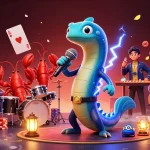 go88 features an electric eel DJ performing in an underwater casino with vibrant games and action