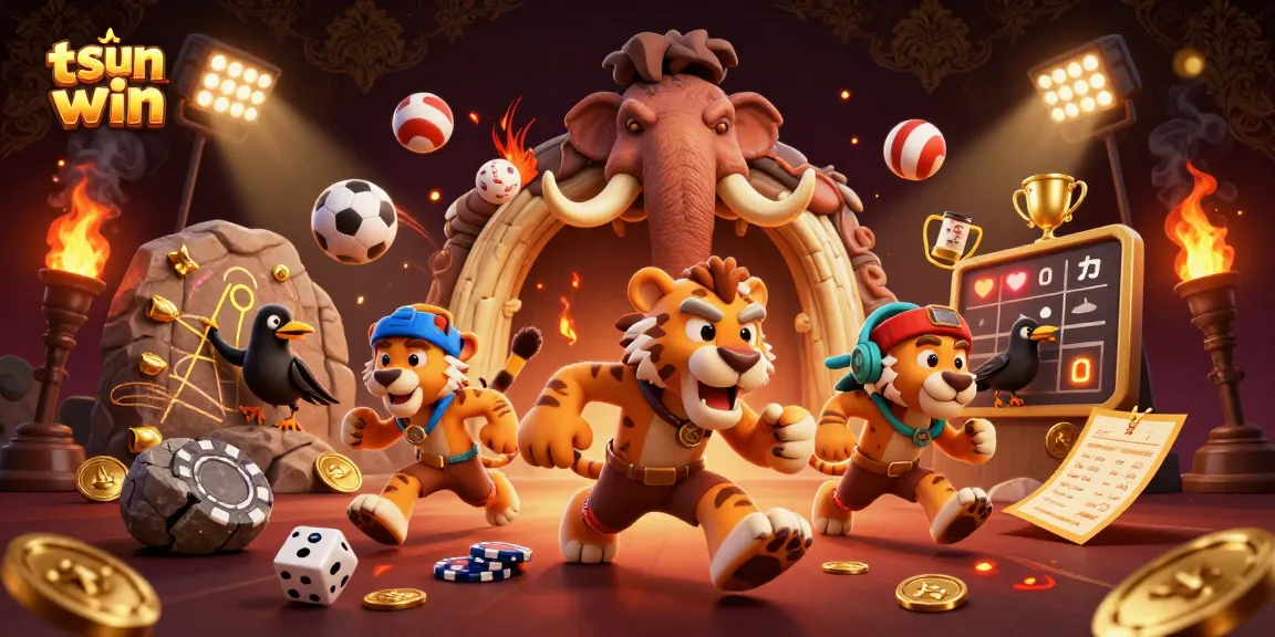Engage in thrilling moments with tải sun win, as cavemen and sabertooth tigers play unique casino games in a vibrant prehistoric setting.