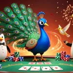 Experience the excitement of okwintv with a vibrant scene of poker action featuring colorful chips and lively characters.