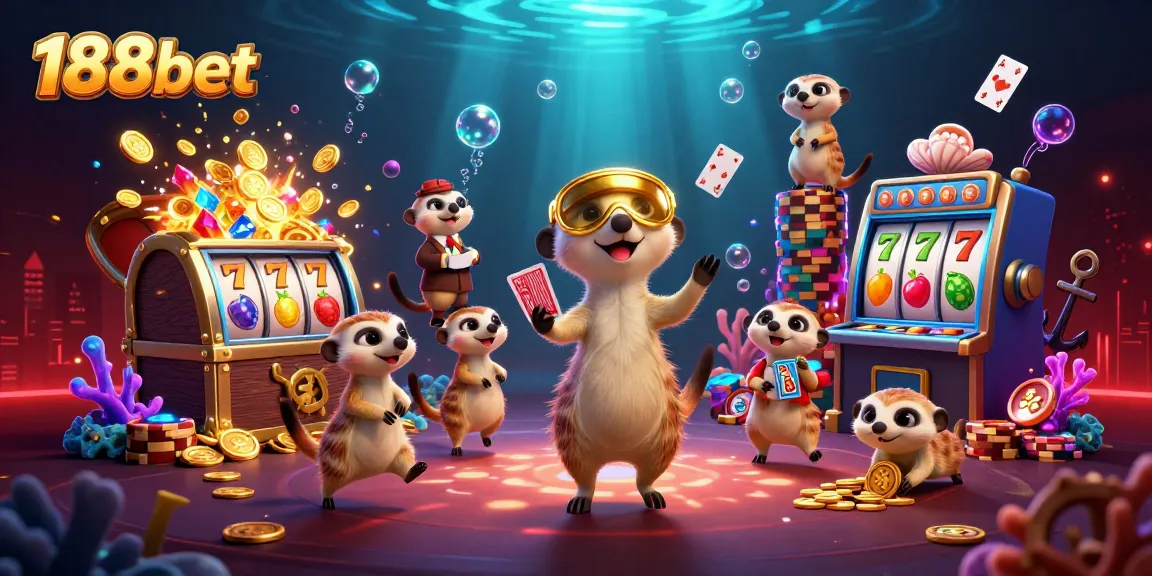 Play slots with exciting meerkats in the vibrant 188bet casino scene, packed with games and treasures.