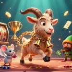 Engage in vibrant gaming at Bin88's lively holiday-horror casino illustration with Krampus, a busy angel mouse, and cheeky elf gremlins.