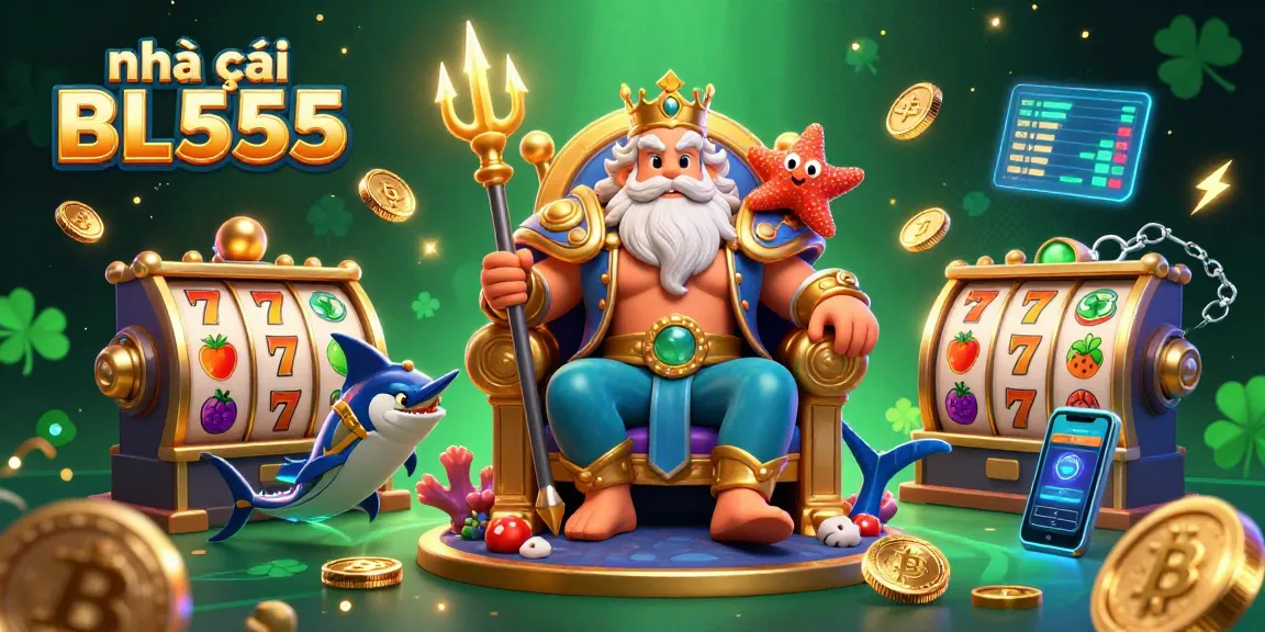 Experience the excitement at nhà cái BL555 with vibrant slots and engaging characters in a lively casino scene.