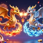 Spin the roulette and win big with bk8, featuring mythical dragons and dazzling casino elements.