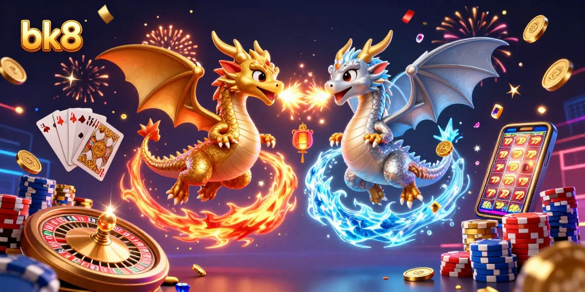 Spin the roulette and win big with bk8, featuring mythical dragons and dazzling casino elements.