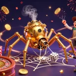 Experience the thrill of nhà cái KK55 with a captivating steampunk casino scene filled with vibrant energy.