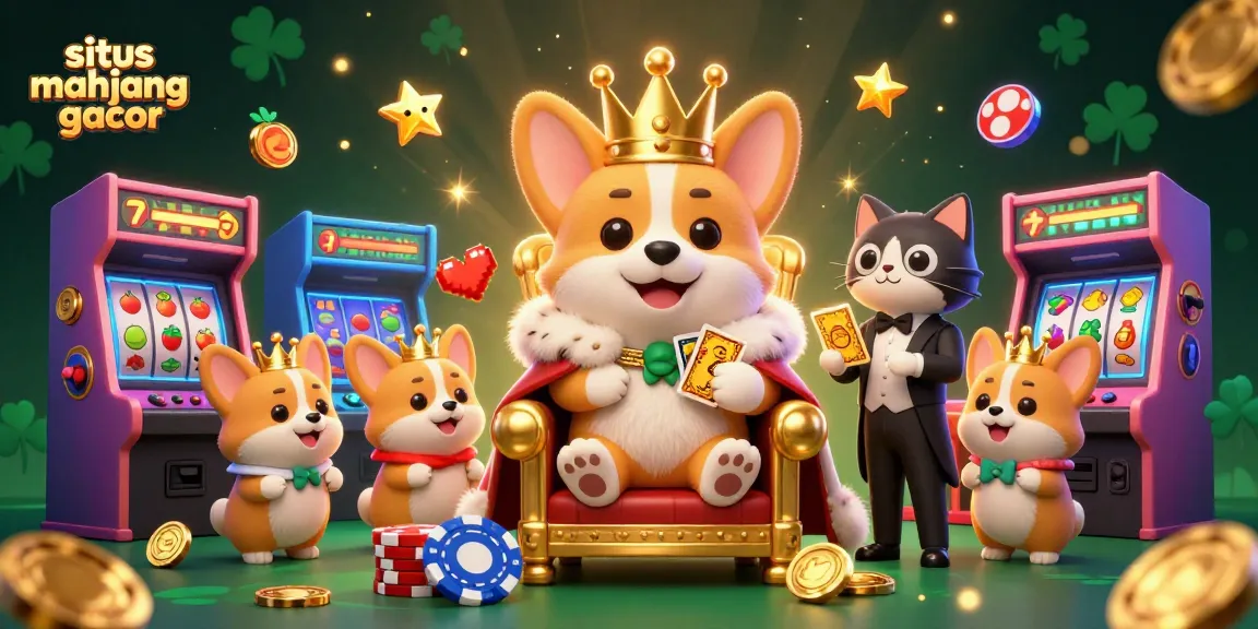 Experience winning spins at situs mahjong gacor with vibrant slots and playful corgi characters.