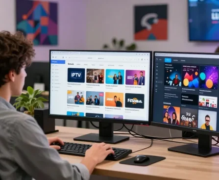 IPTV reseller managing local business services, trusted provider in modern office setting.